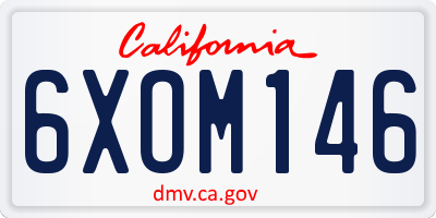 CA license plate 6XOM146