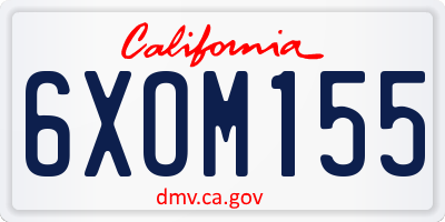 CA license plate 6XOM155