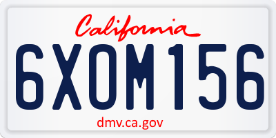 CA license plate 6XOM156