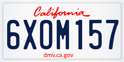 CA license plate 6XOM157