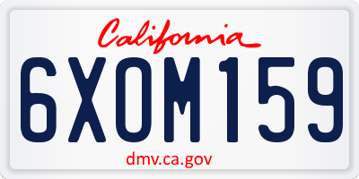 CA license plate 6XOM159