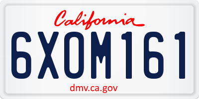 CA license plate 6XOM161