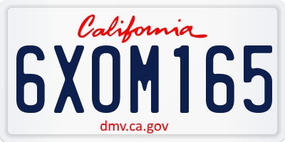 CA license plate 6XOM165