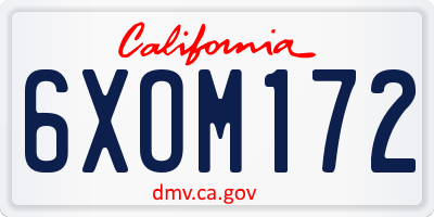 CA license plate 6XOM172