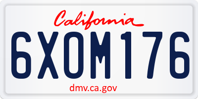 CA license plate 6XOM176