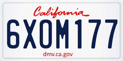 CA license plate 6XOM177