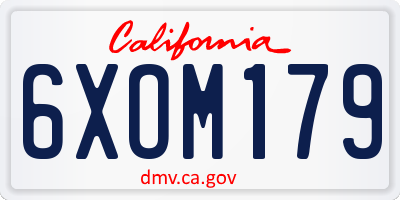 CA license plate 6XOM179