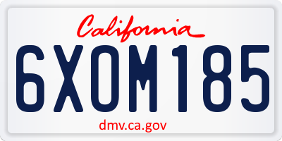 CA license plate 6XOM185
