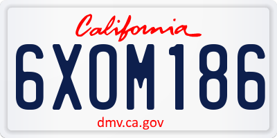 CA license plate 6XOM186