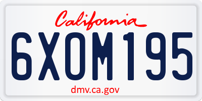 CA license plate 6XOM195