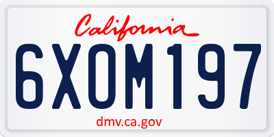 CA license plate 6XOM197