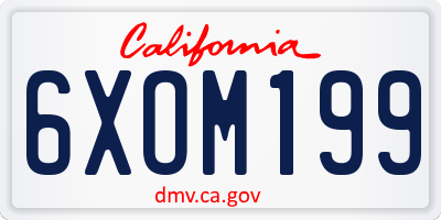 CA license plate 6XOM199