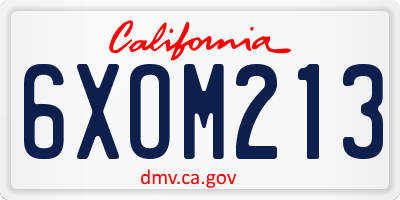 CA license plate 6XOM213