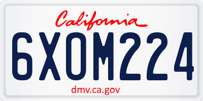 CA license plate 6XOM224