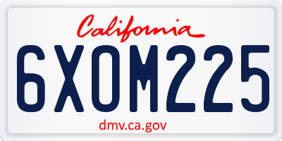 CA license plate 6XOM225