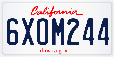 CA license plate 6XOM244