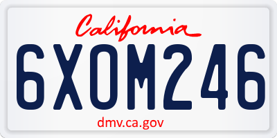 CA license plate 6XOM246