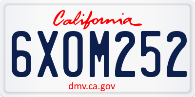 CA license plate 6XOM252