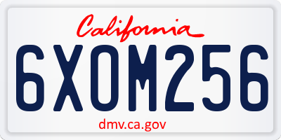 CA license plate 6XOM256