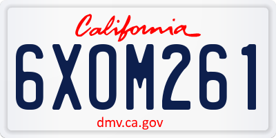 CA license plate 6XOM261