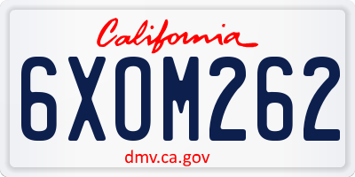 CA license plate 6XOM262