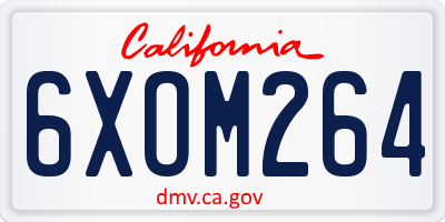 CA license plate 6XOM264