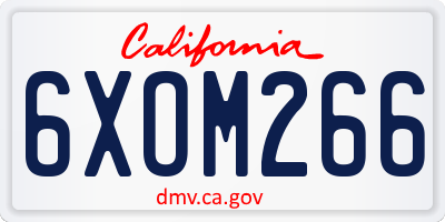 CA license plate 6XOM266