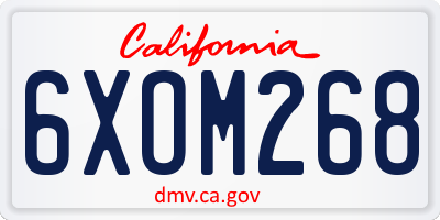 CA license plate 6XOM268