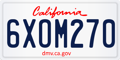 CA license plate 6XOM270