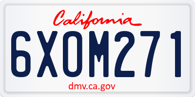 CA license plate 6XOM271