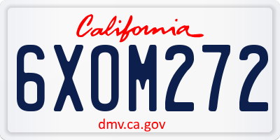CA license plate 6XOM272