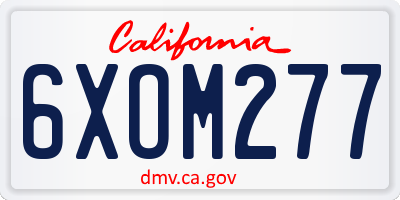 CA license plate 6XOM277
