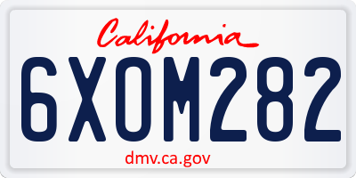 CA license plate 6XOM282
