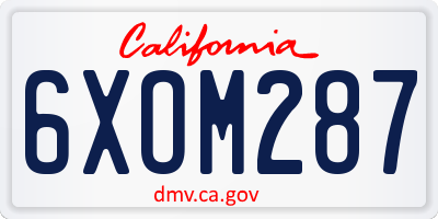 CA license plate 6XOM287
