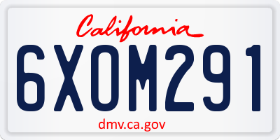 CA license plate 6XOM291