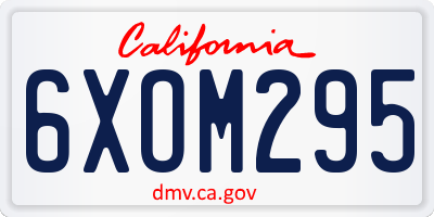 CA license plate 6XOM295