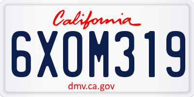 CA license plate 6XOM319