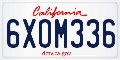 CA license plate 6XOM336