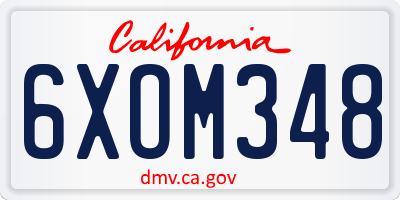 CA license plate 6XOM348