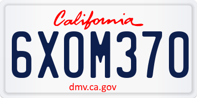 CA license plate 6XOM370