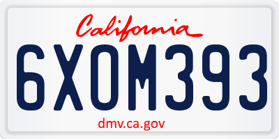 CA license plate 6XOM393