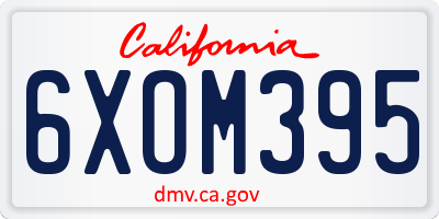 CA license plate 6XOM395