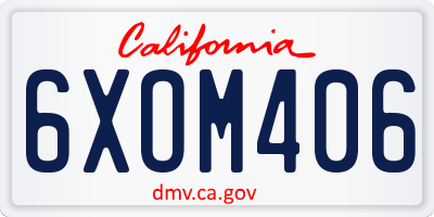 CA license plate 6XOM406