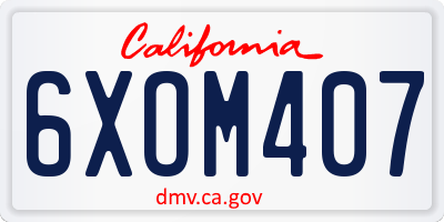 CA license plate 6XOM407