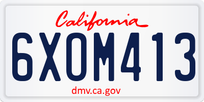 CA license plate 6XOM413