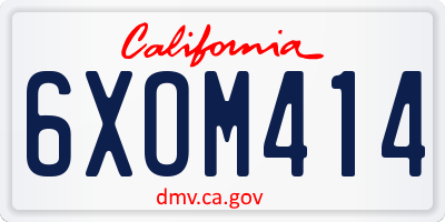 CA license plate 6XOM414