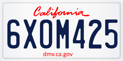 CA license plate 6XOM425