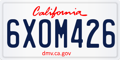CA license plate 6XOM426