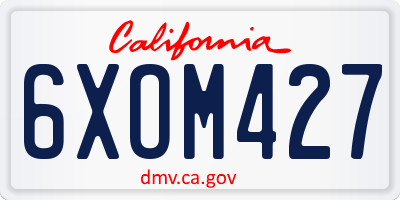 CA license plate 6XOM427