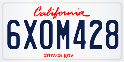 CA license plate 6XOM428